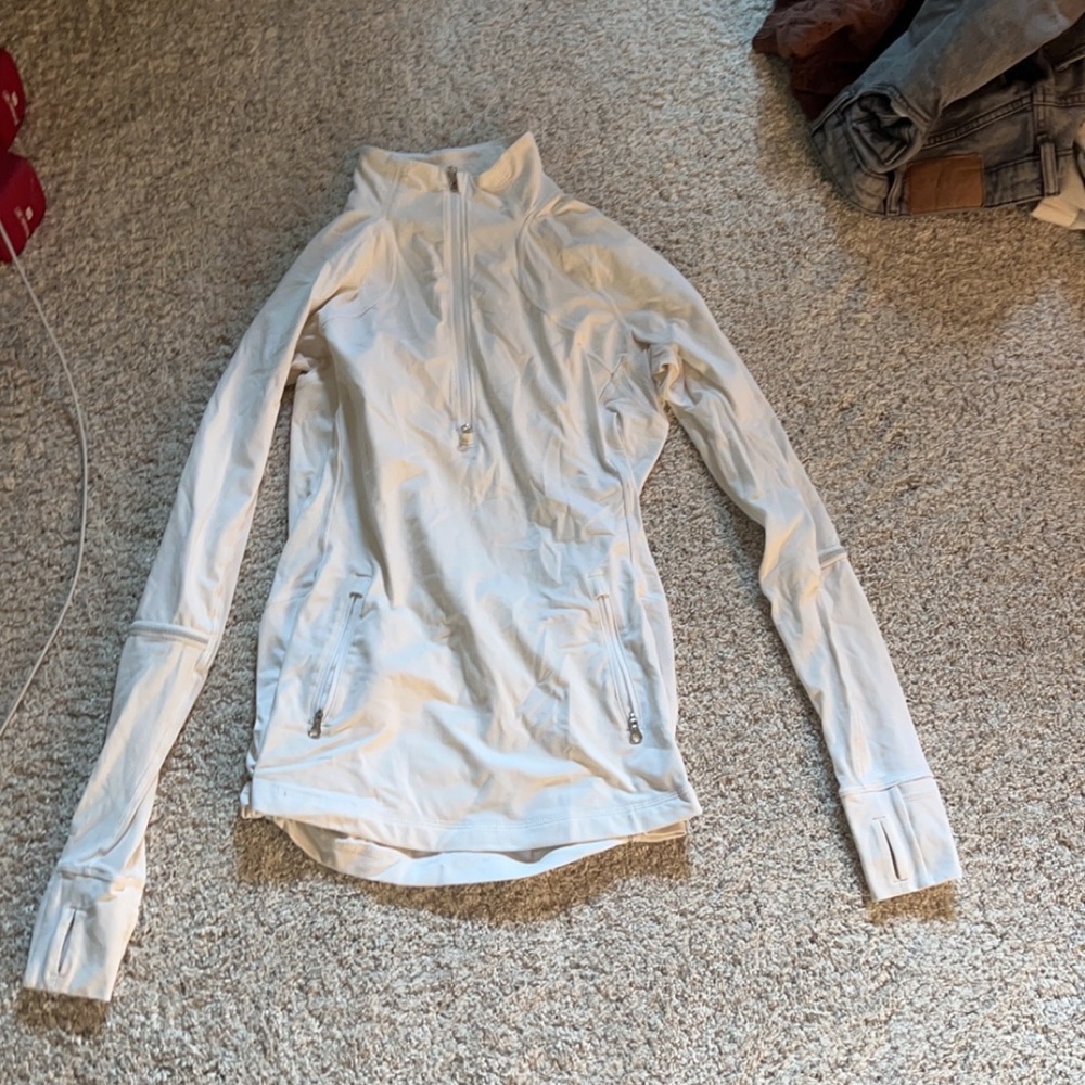 Size 2 white lulu workout long sleeve
